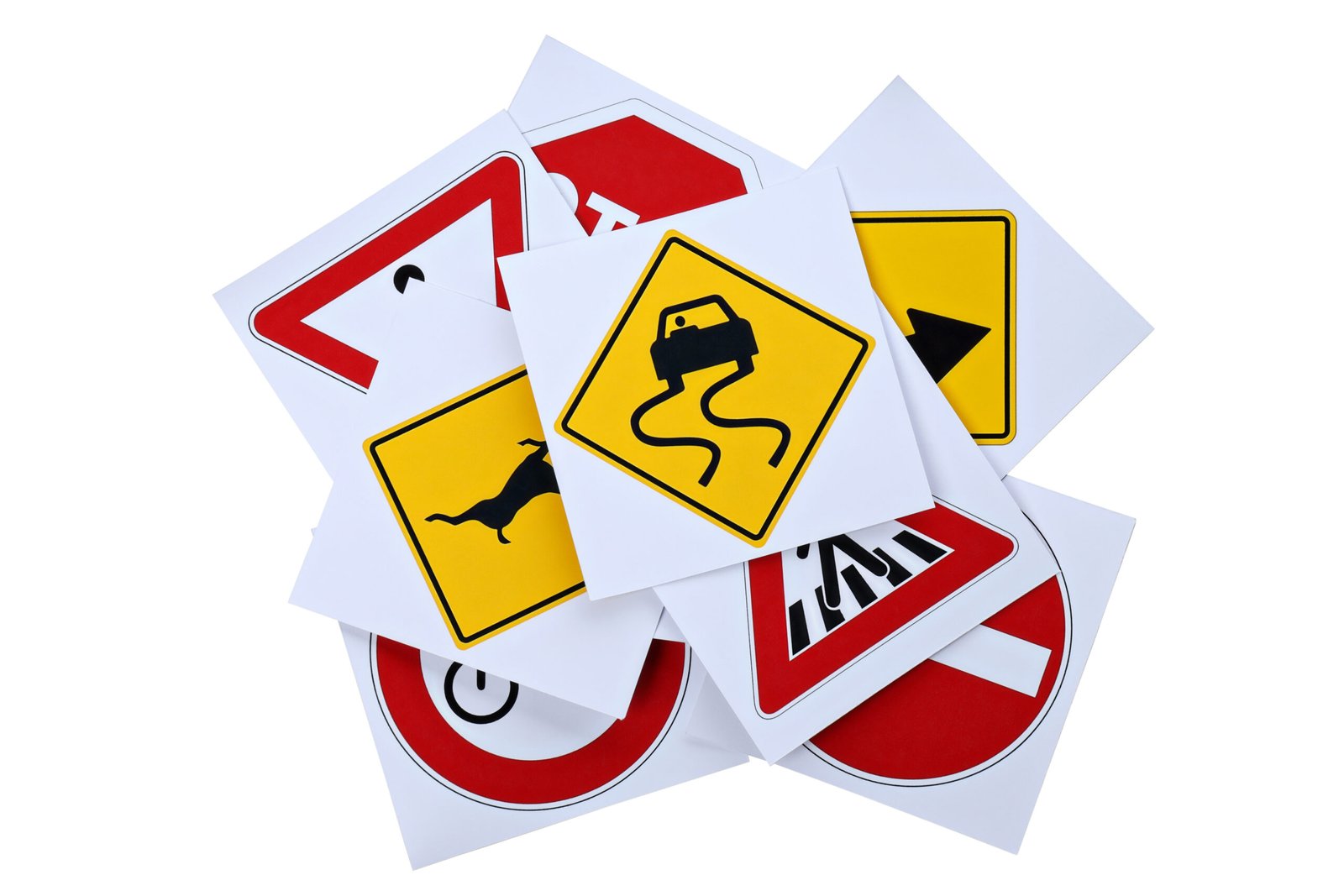 png, traffic rules with cars, isolated on white background.